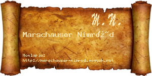 Marschauser Nimród névjegykártya